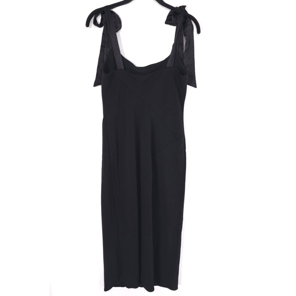 AMANDA UPRICHARD Women's New Midi Dress SMALL 100% Silk Black Lined